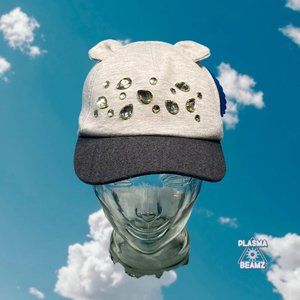 Gray Bling Baseball Cap with Ears